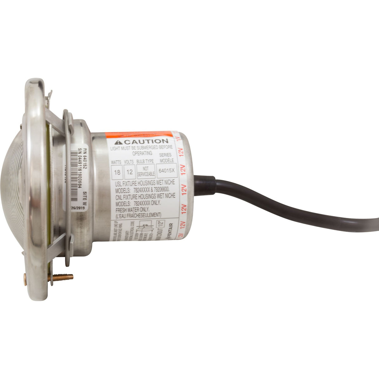 Spa Light, Pentair IntelliBrite 5g White LED, 12v, 100ft Cord : 640152