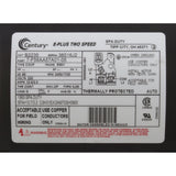 Motor, Century, 4.0 Horsepower, 230v, 2 Speed, 56 Y Frame : B2235