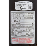 Motor, Century, 0.75hp, 115v/230v, 1-Spd, 48Yfr, SQFL, Full : QC1072