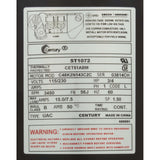 Motor, Century, 0.75hp, 115v/230v, 1-Spd, 56Jfr, C-Face Thd : ST1072