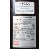 Motor, Century Cent PRO, 2.2hp, 230v, 1-Spd, SQFL, 48Yfr, Thd : HSQ220