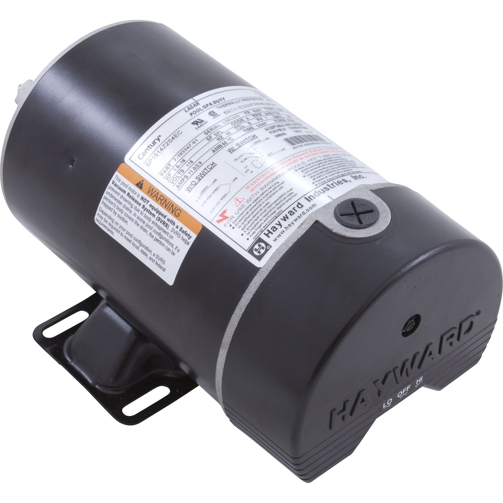 Motor, AO Smith, 1.5hp, 2-Spd, w/Switch, Matrix : SPX1515Z2ES