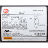 Motor, US Motor/WW, 1.0hp, 115v, 1-Speed, 48 Frame :