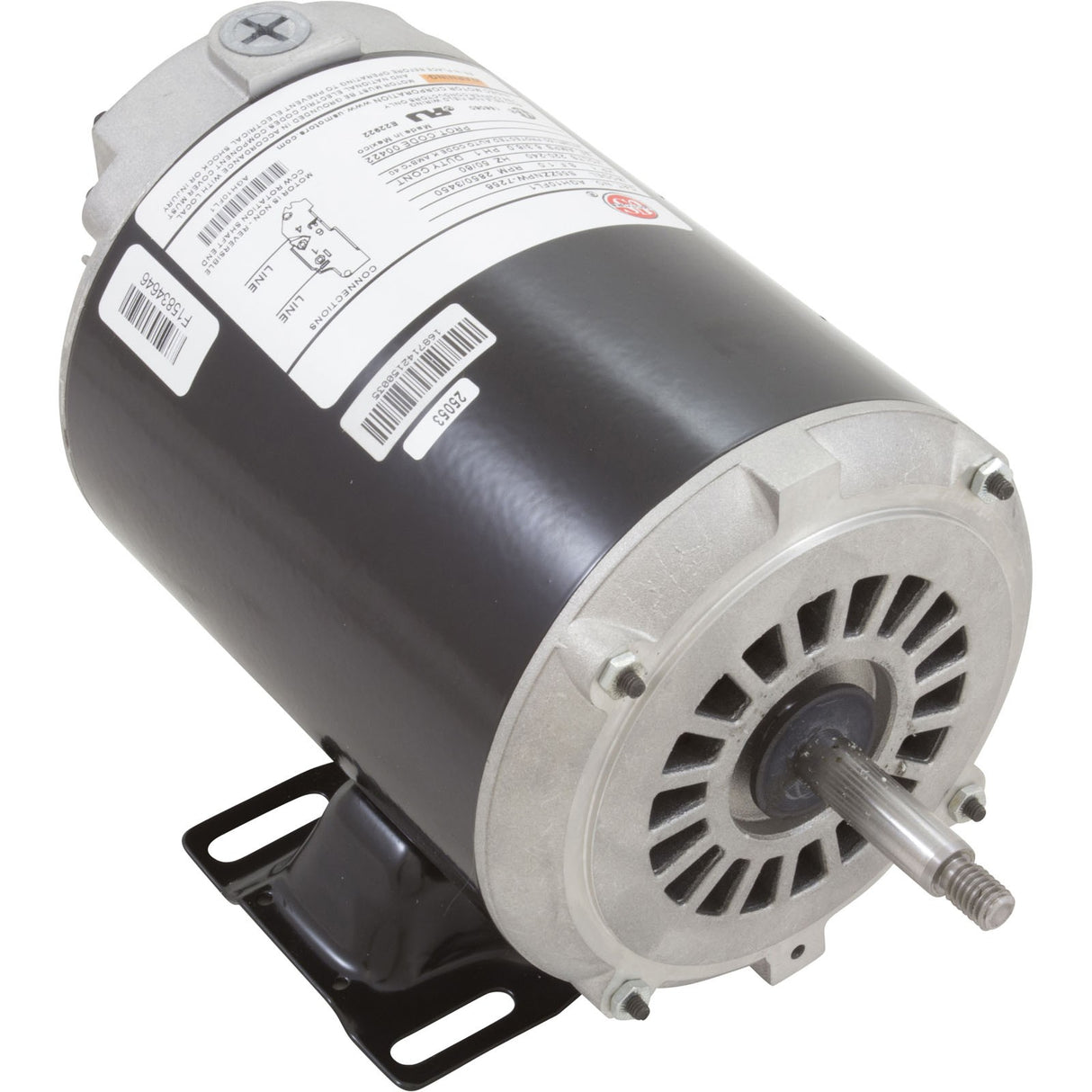Motor, US Motor, 1.0 Horsepower, ThruBolt, 1-Speed, 230v, 6.0A : AGH10FL1