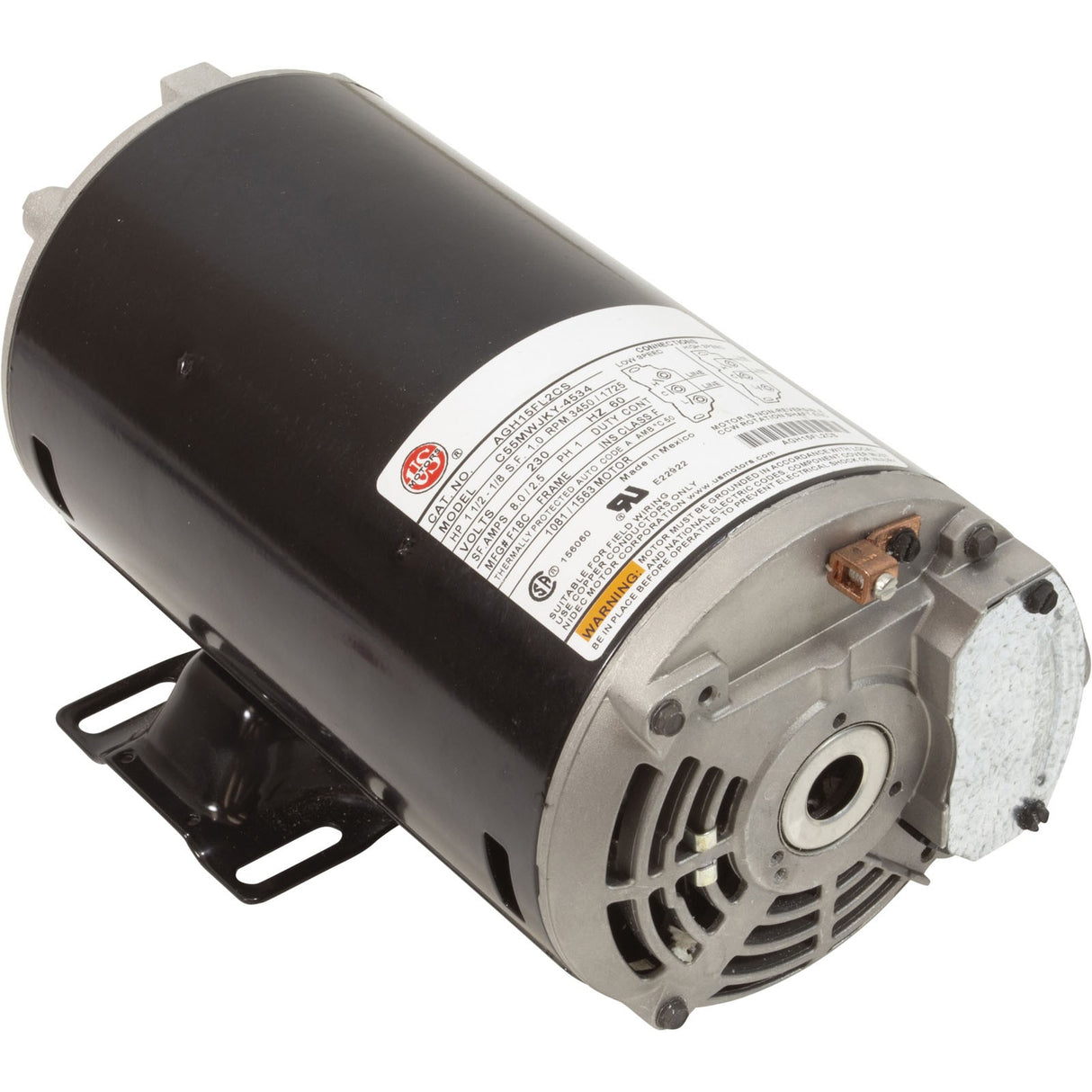 Motor, US Motor, 1.5 Horsepower, ThruBolt, 2-Speed, 230v, 48Y : AGH15FL2CS