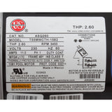 Motor, Nidec/US Motor, 2.0hp, 230v, 1-Spd, 48Yfr, SQFL : ASQ260