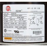 Motor, Nidec/US Motor, 1.5hp, 115v/230v, 1-Spd, 48Y Frame : EZBN35