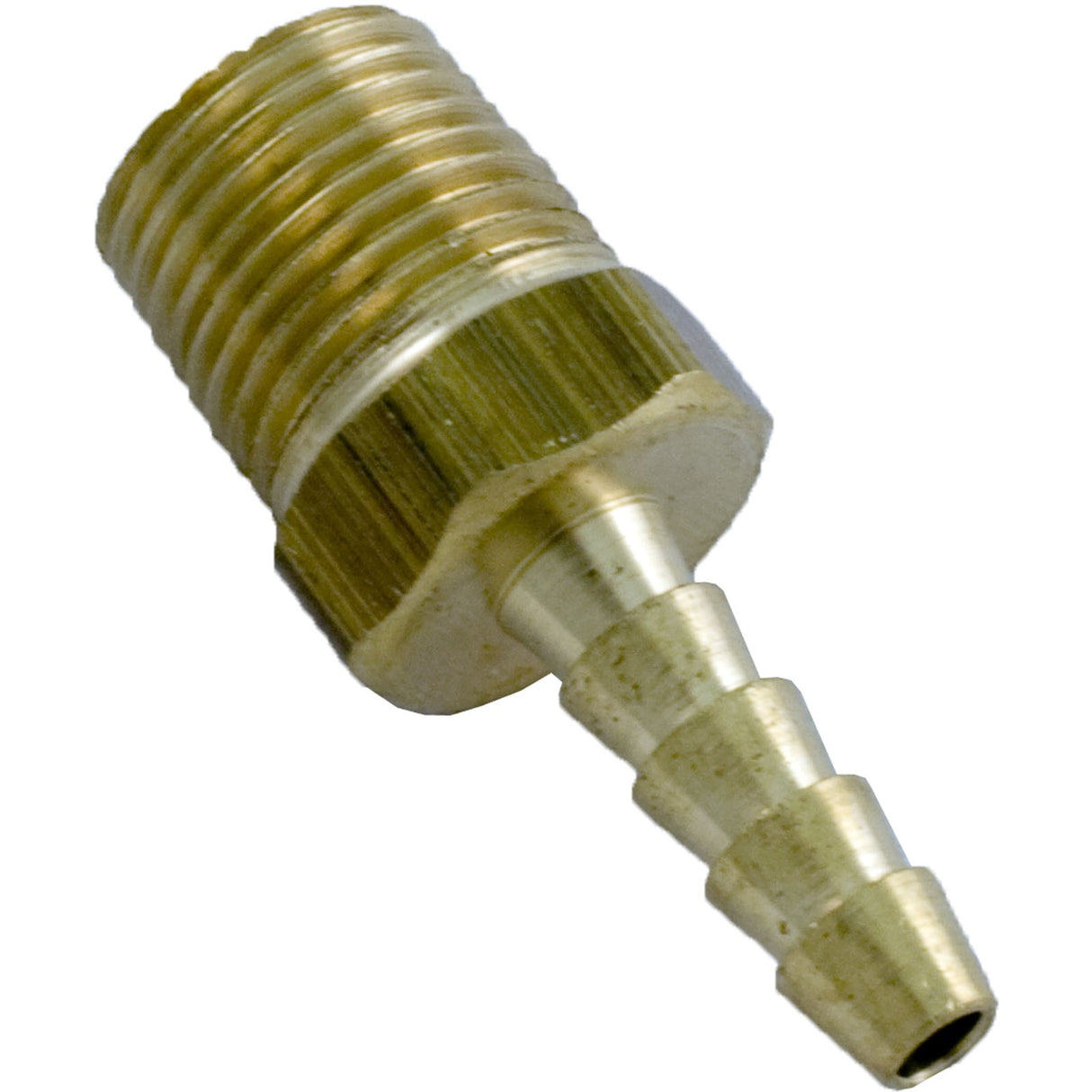 Barb Adapter, 1/8" Barb x 1/8" Male Pipe Thread, Brass :