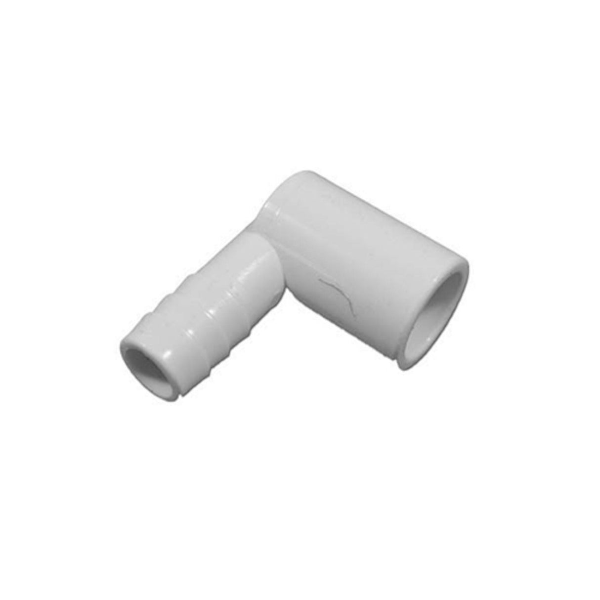 Fitting, PVC, Barbed Adapter, 90°, 1/2"RB x 1/2"Spg : 73895