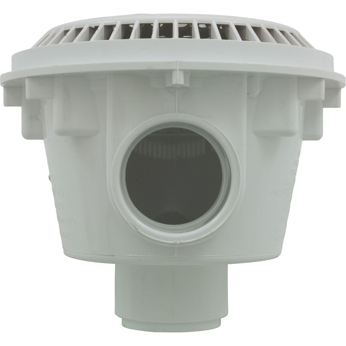 Main Drain, WW Anti Vortex, 8" Round, Gun, 2"s, Side, White : 640-2520 V