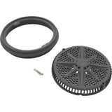 Main Drain Grate, PentairStarGuard, 8", 112gpm, Dark Gry, Lg Ring : 500101