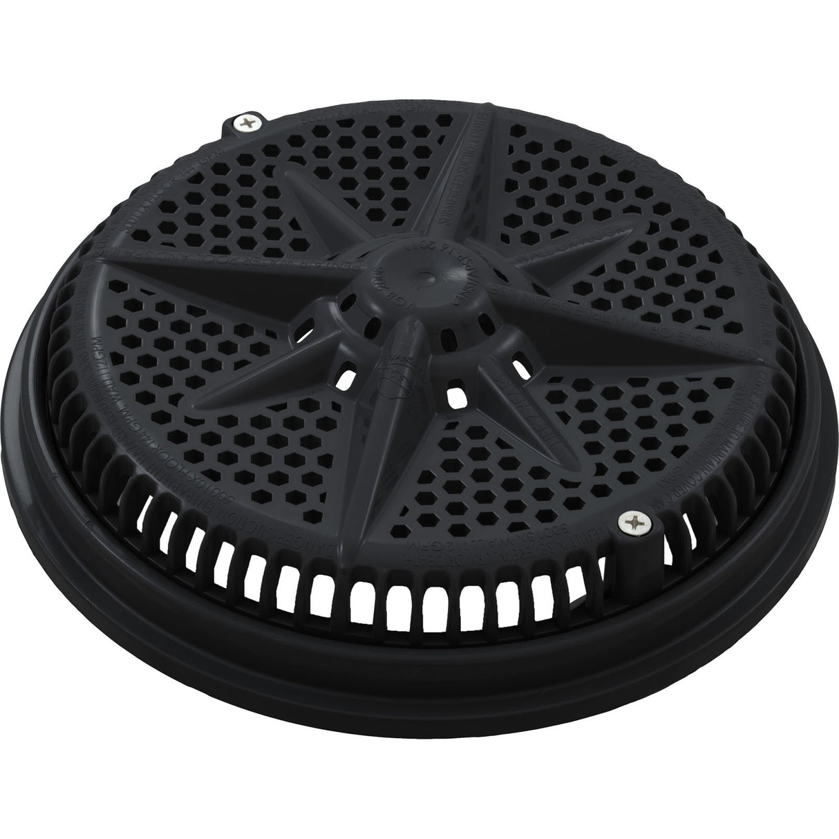 Main Drain Grate, PentStarGuard, 8", 112gpm, Blk, qty 2, Shrt Ring : 500145
