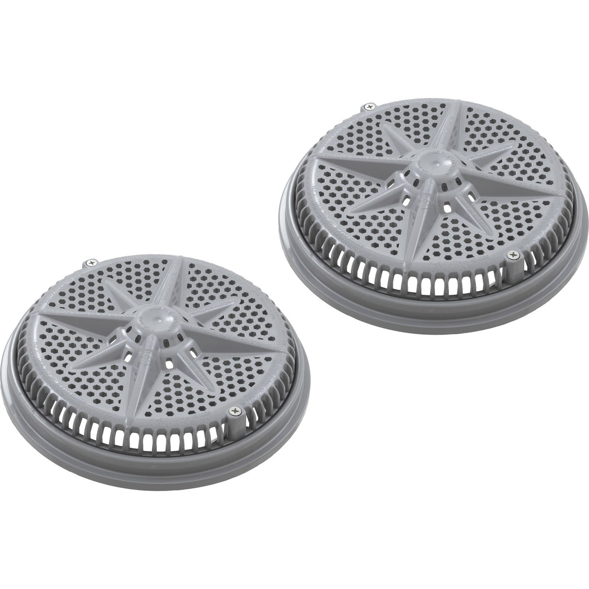 Main Drain Grate, PentStarGuard, 8", 112gpm, Gry, qty 2, Shrt Ring : 500147