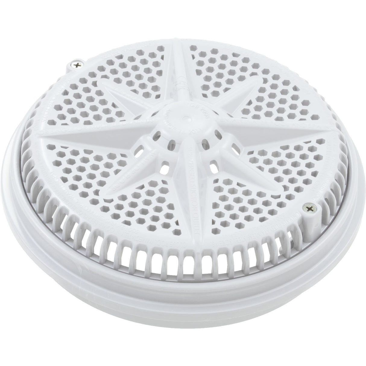 Main Drain Grate, PentStarGuard, 8", 112gpm, Wht, qty 2, Long Ring : 500140