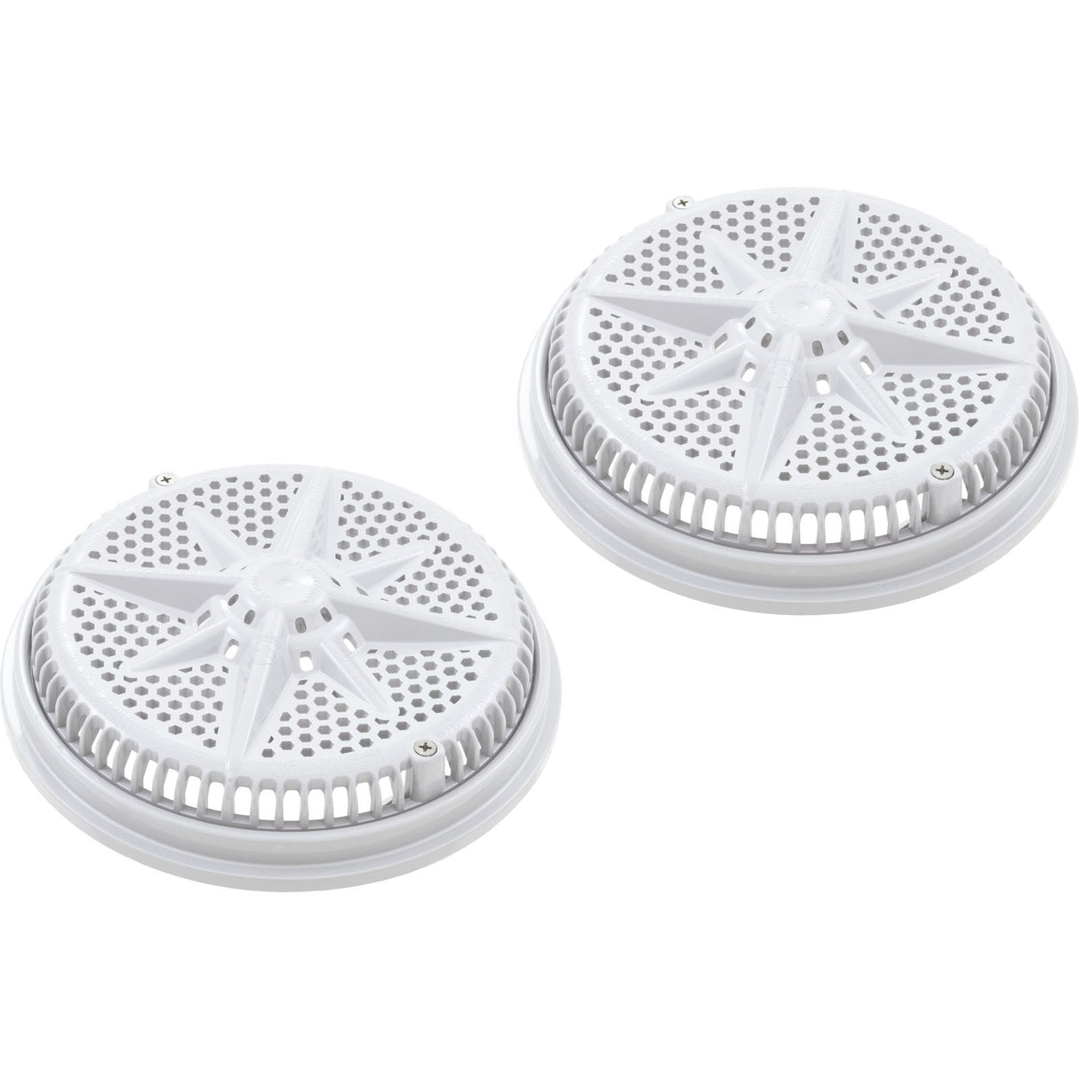 Main Drain Grate, Pent StarGuard, 8", 112gpm, Wht, qty 2, Shrt Rin : 500144