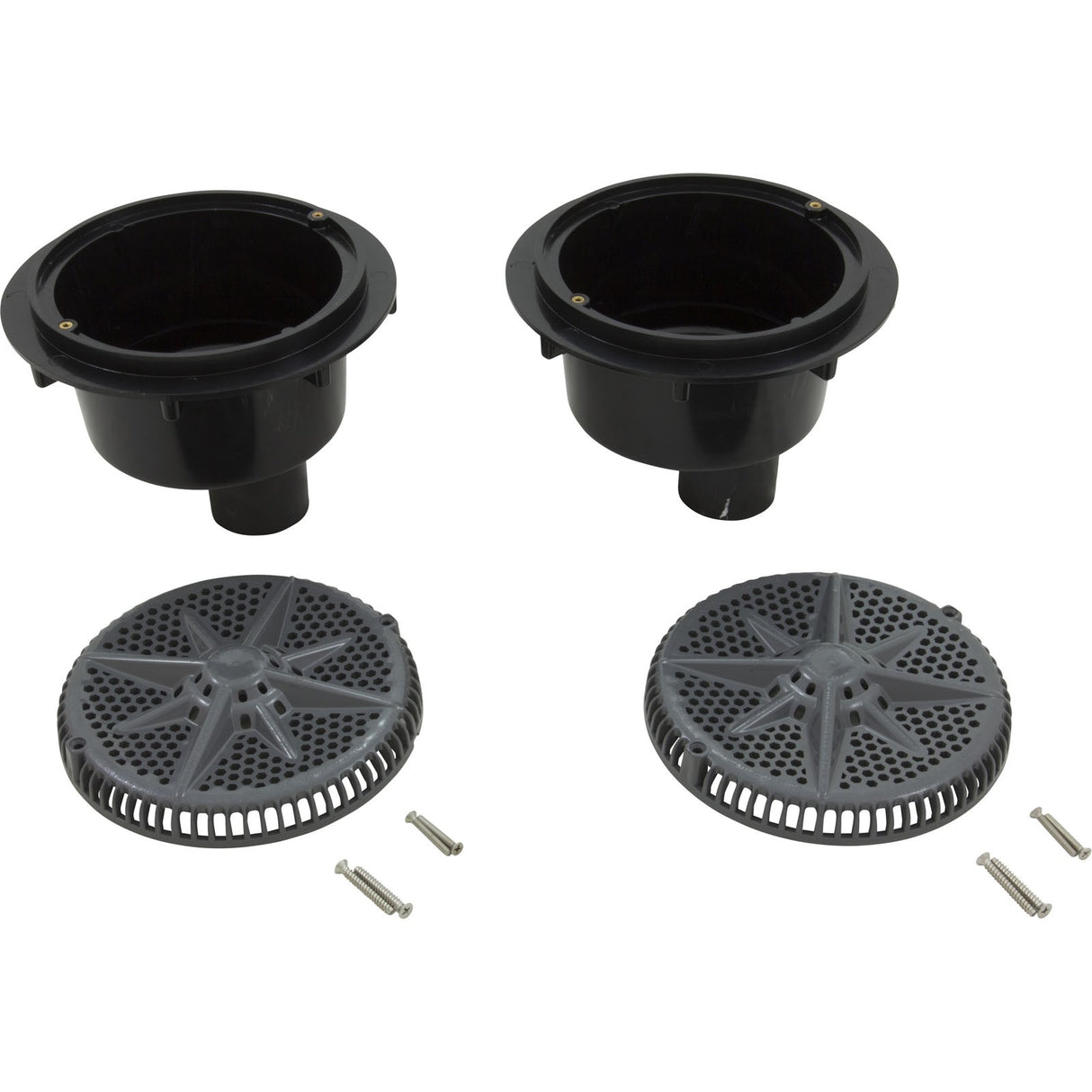 Main Drain, PentStrGrd, 8", 112gpm, 2-2"Btm Port, ABS, DrGry, qty 2 : 500122