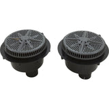Main Drain, PentStrGrd, 8", 112gpm, 2-2"Btm Port, ABS, DrGry, qty 2 : 500122