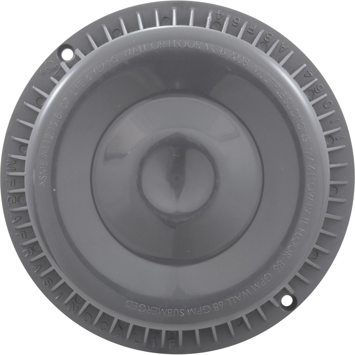 Main Drain Grate, Afras, Anti Vortex, Lt Gray, w/2 Screws : 11064LTGY
