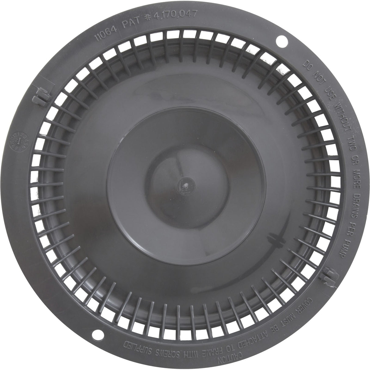 Main Drain Grate, Afras, Anti Vortex, Lt Gray, w/2 Screws : 11064LTGY