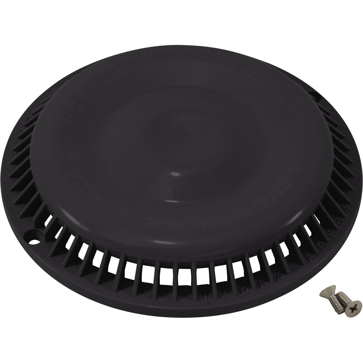 Main Drain Cover, Afras, Anti Vortex, Black, w/Screws : 11064BK