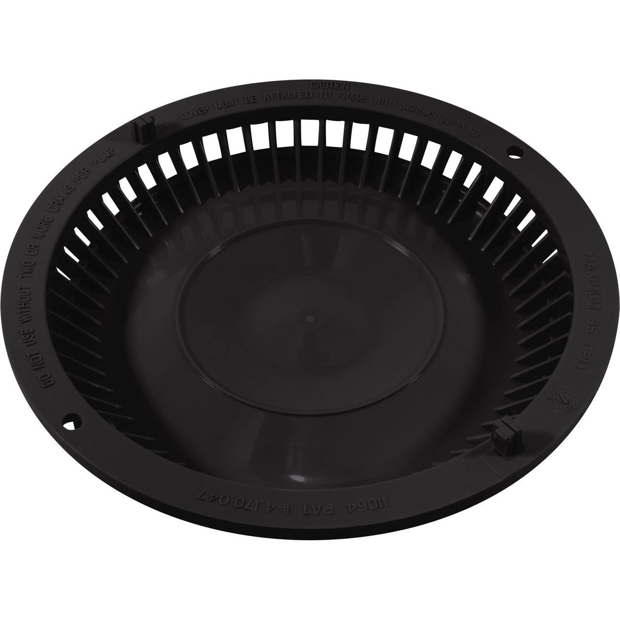 Main Drain Cover, Afras, Anti Vortex, Black, w/Screws : 11064BK