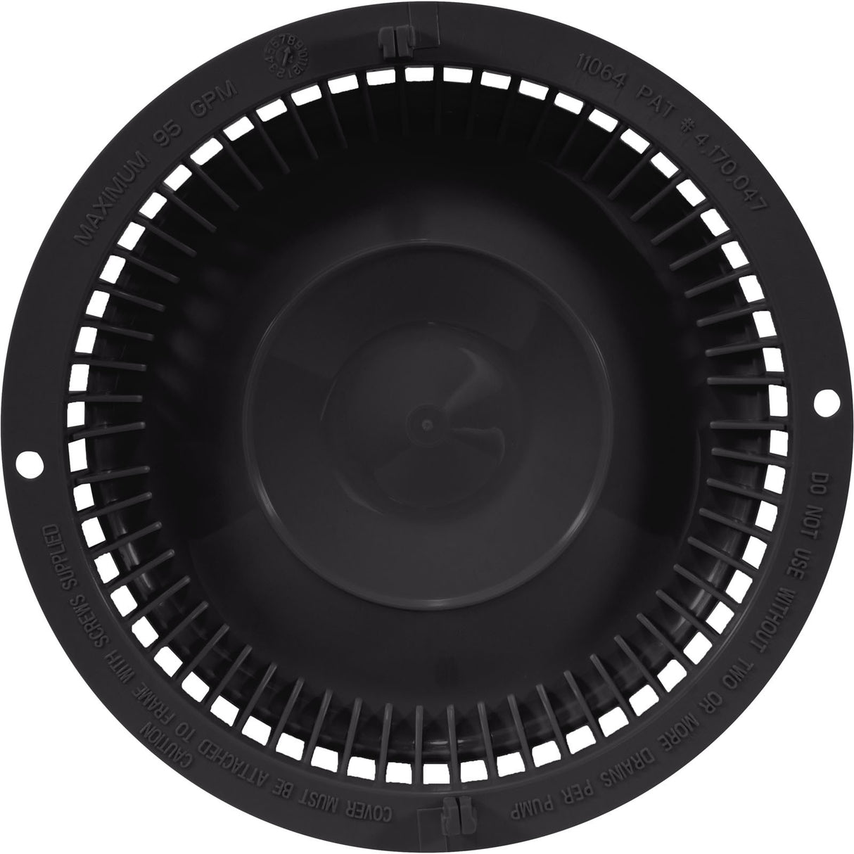 Main Drain Cover, Afras, Anti Vortex, Black, w/Screws : 11064BK