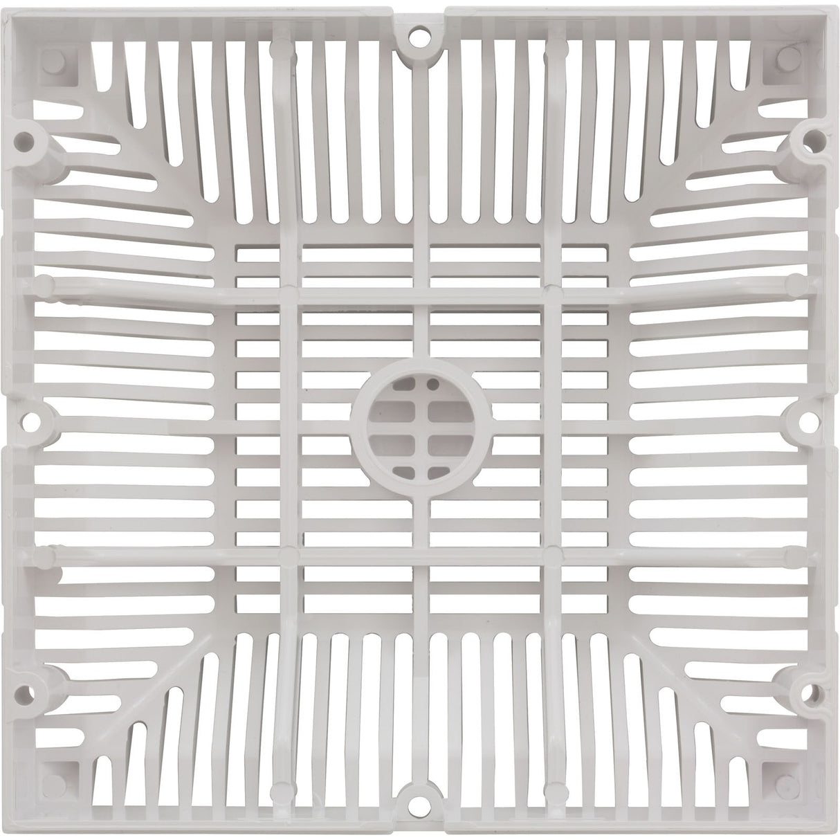 Main Drain Grate, Waterway 9" x 9" Square, White : 642-4790 V
