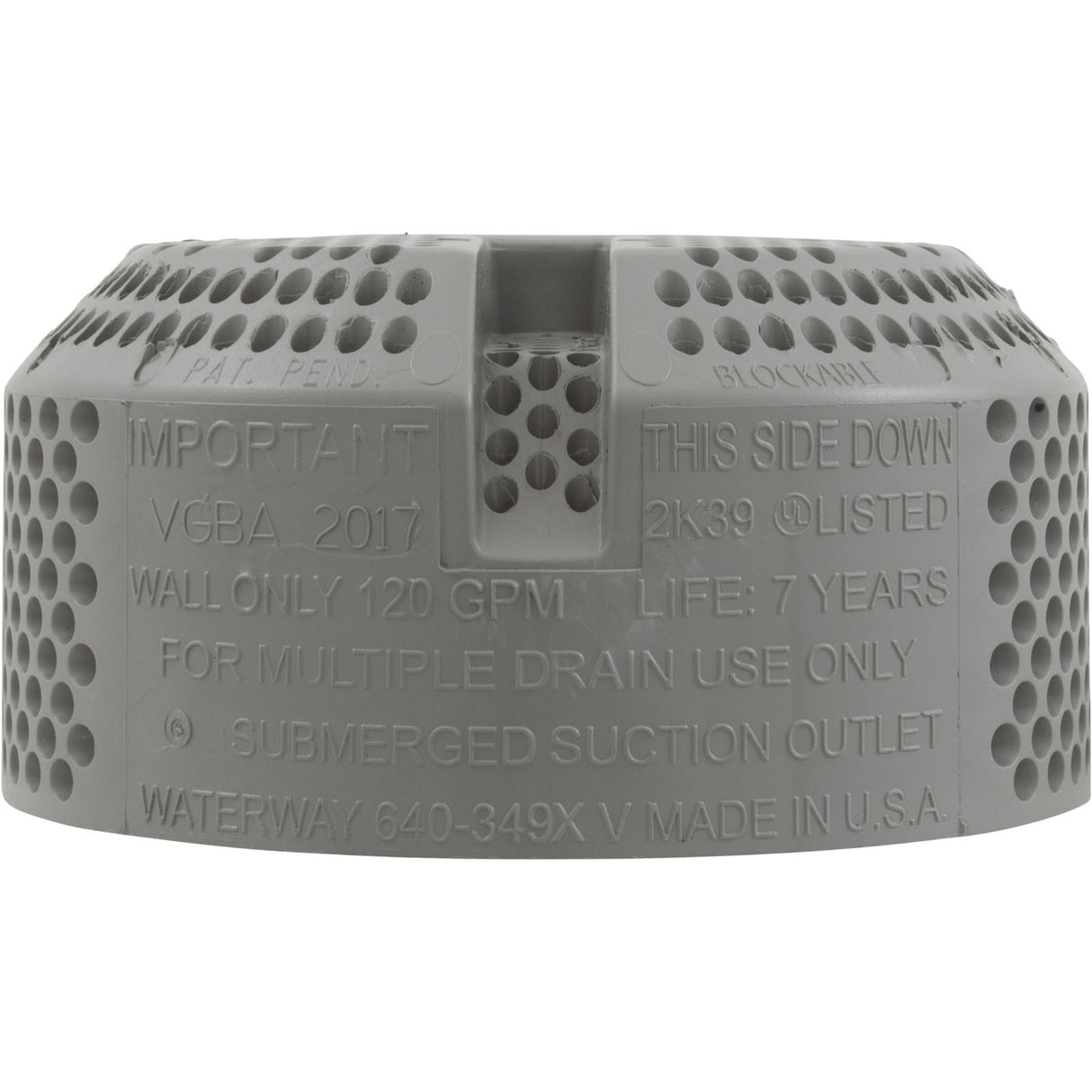Suction Cover, WW 3-1/2" Ultra Hi-Flo, 2-3/8"hs, Gray : 642-3277 V