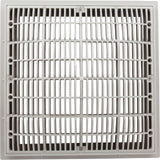 Main Drain Grate, Waterway, 12" x 12" Square, w/Frame, White : 640-4720 V