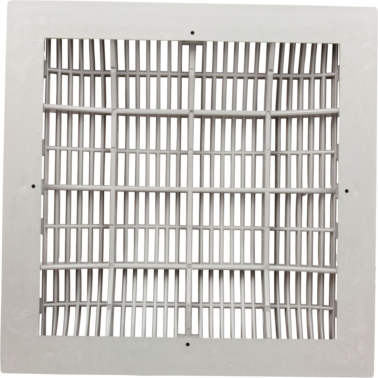 Main Drain Grate, Waterway, 12" x 12" Square, w/Frame, White : 640-4720 V