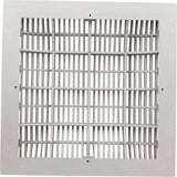 Main Drain Grate, Waterway, 12" x 12" Square, w/Frame, White : 640-4720 V