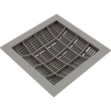 Main Drain Grate, Waterway, 12" x 12" Square, w/Frame, Gray : 640-4727 V