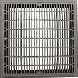 Main Drain Grate, Waterway, 12" x 12" Square, w/Frame, Gray : 640-4727 V