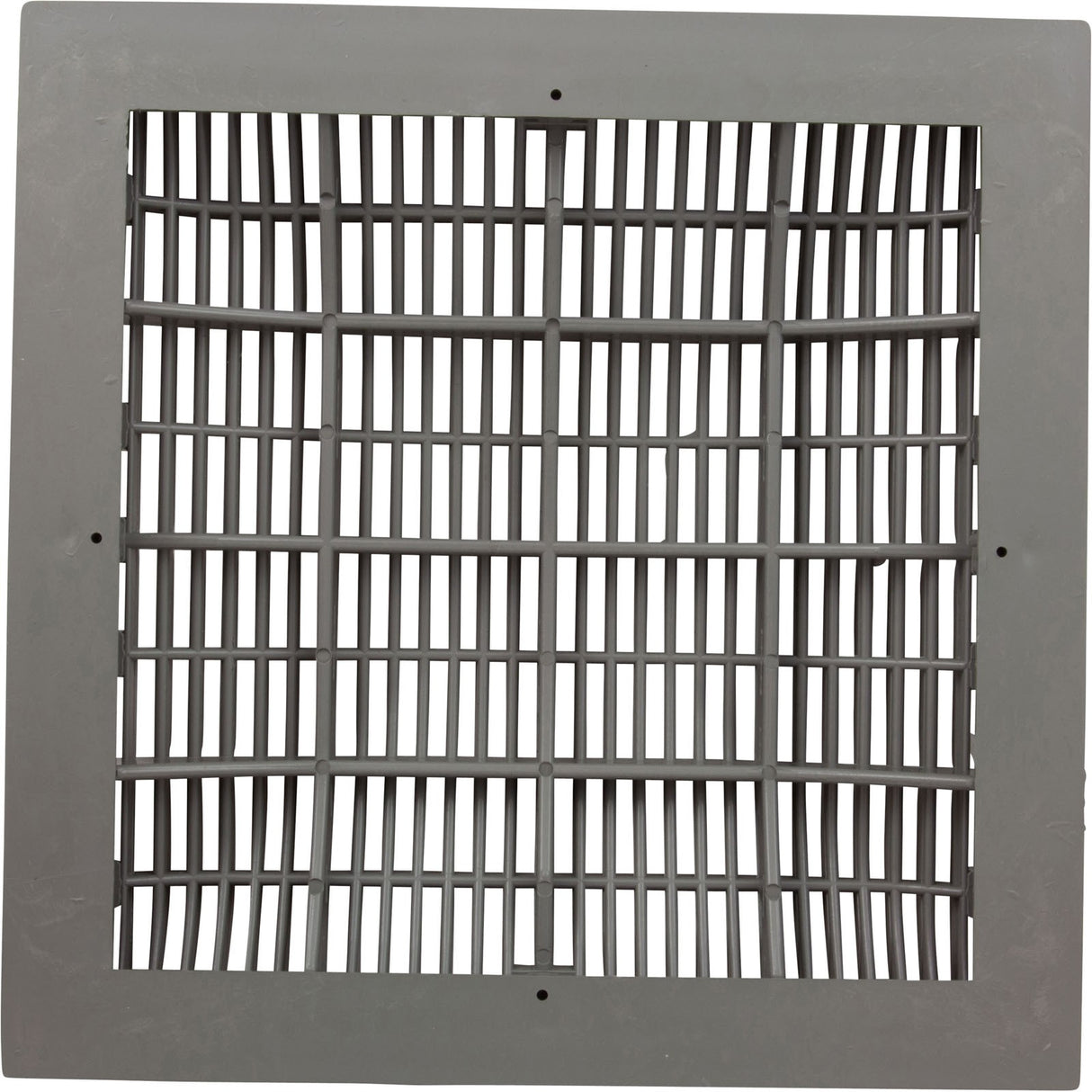 Main Drain Grate, Waterway, 12" x 12" Square, w/Frame, Gray : 640-4727 V