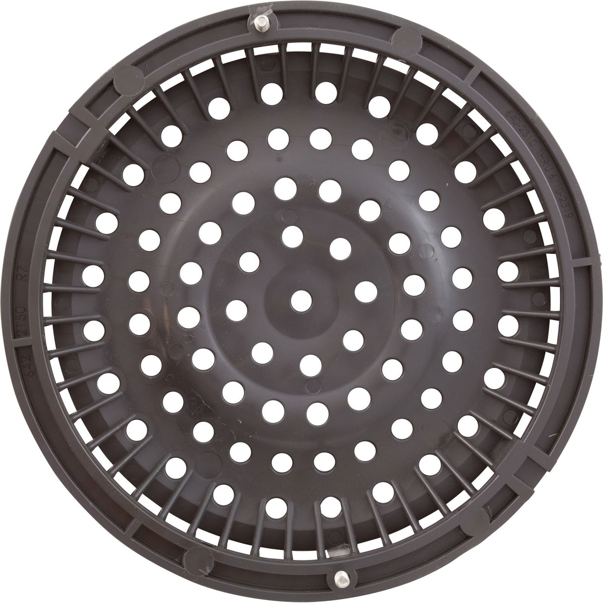 Main Drain Grate, WW Anti-Vortex, 8" Round, w/o Screws, Dk Gry : 642-2159-DKG V