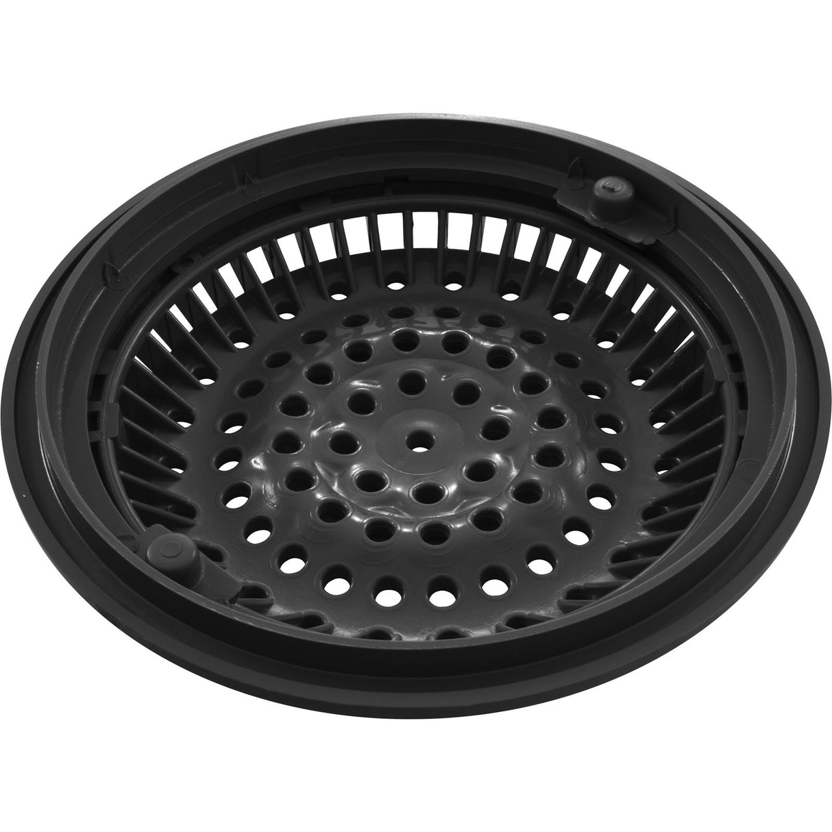 Main Drain Grate, WW Anti Vortex, 8" Rnd, w/Collar, Black : 640-2311 V