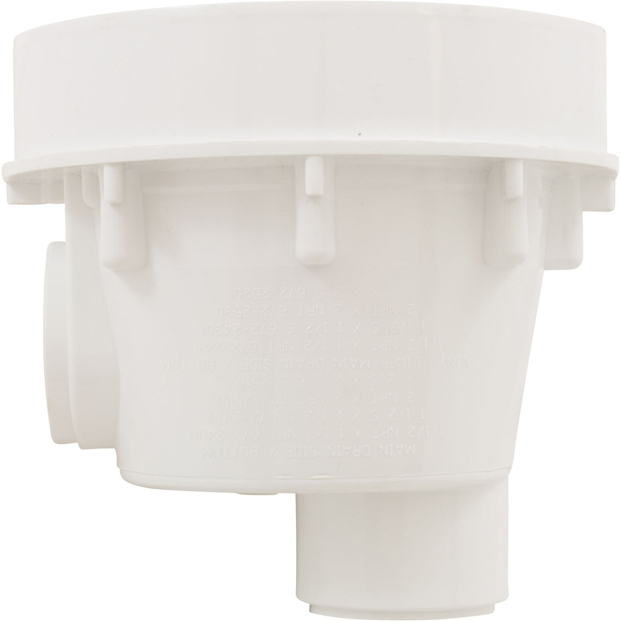 Sump Body, Waterway, 8" Round, 2" Slip x 2" Slip : 674-2550
