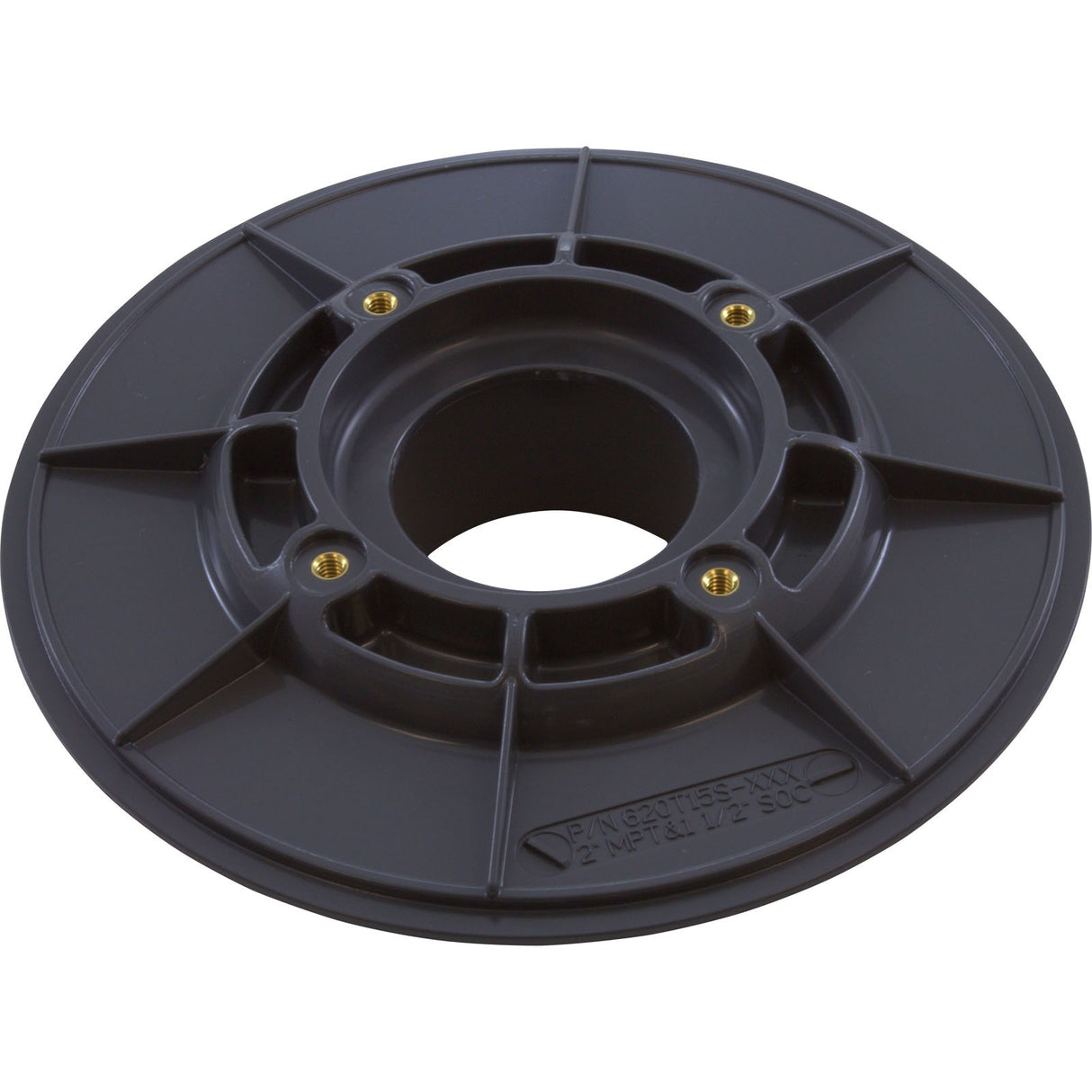 Wall Fitting, 6" dia, 2-3/8"hs, 2"mpt-1-1/2"s, Dk Gray : 620T15S105
