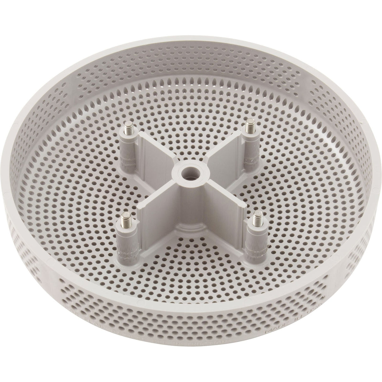 Suction Cover, HydroAir Repl, 6", 224gpm, w/Screws, White : 6HPHA101