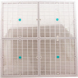 Drain Grate, 4-12" Sq, w/ 24" Sq Frame, Anit Entrap, White : 24101