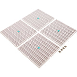 Drain Grate, 4-12" Sq, w/ 24" Sq Frame, Anit Entrap, White : 24101