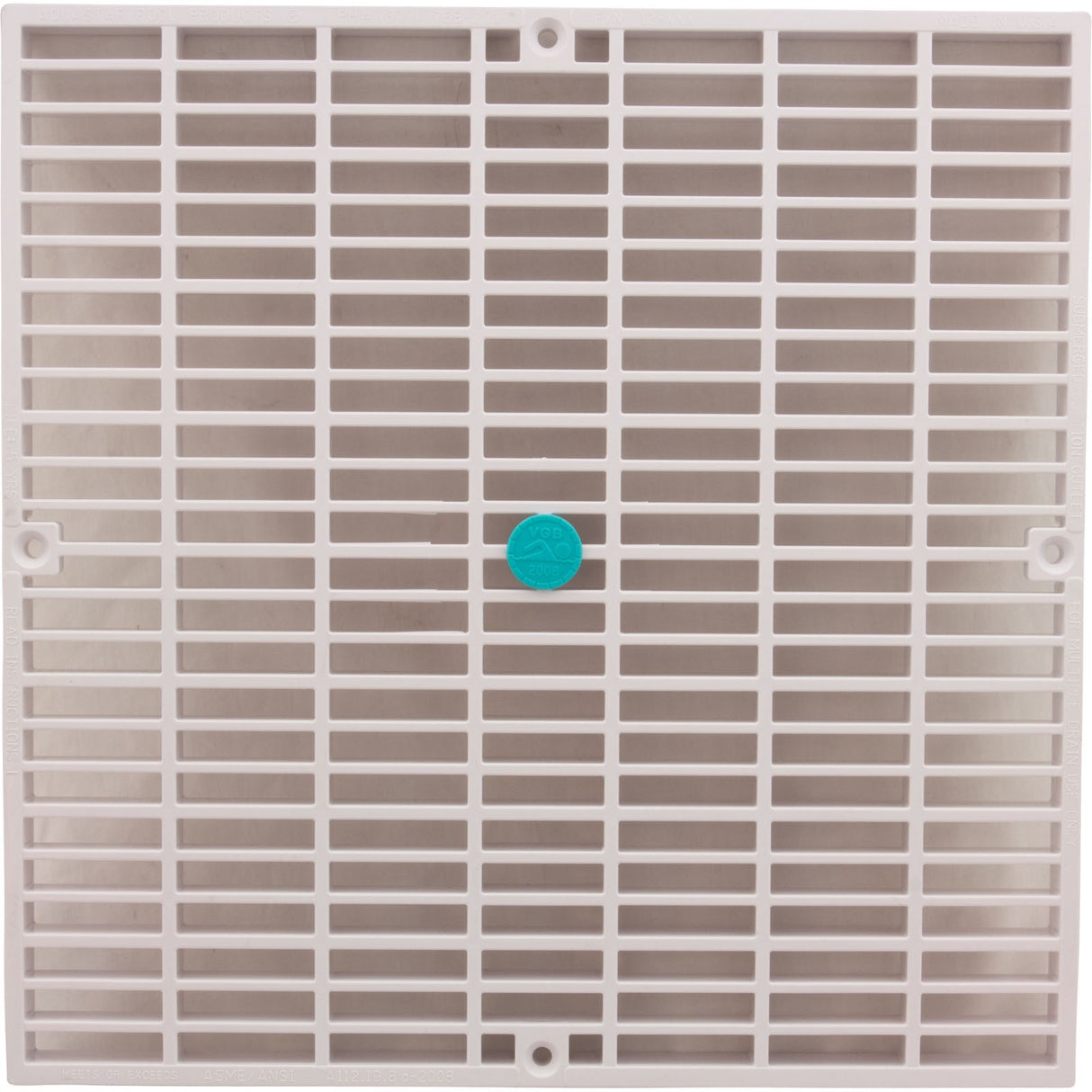 Drain Cover Only, Aquastar, Flat, 24" Square (4x12) , Wht, VGB : 24NF101