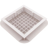 Main Drain Grate, Aquastar Retro Wav, 12" x 12" Square, Wht : 1216101