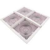 Main Drain Cover, Aquastar MoFlow, (4) 9" Square, w/Frame, White : 18MF101
