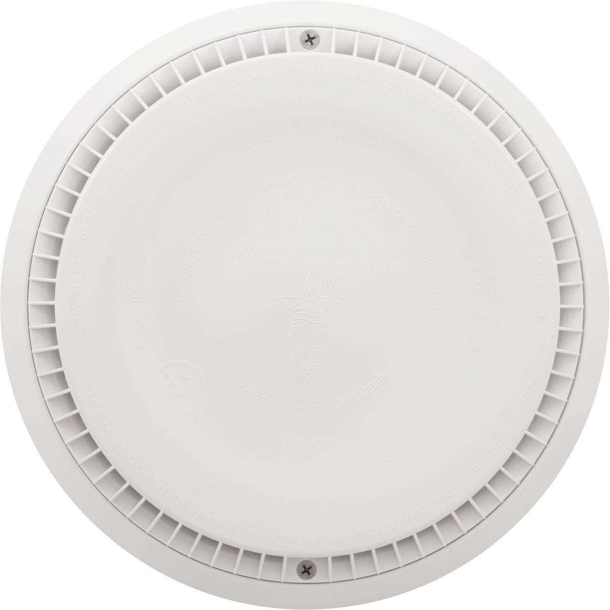 Cover, Aquastar, 10" Round, White, w/ Frame : 10AVR101