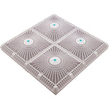 Main Drain Cover, Aquastar Star, 18" Square (4x9) , w/Fr, Wht, VGB : P18101