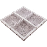 Main Drain Cover, Aquastar Star, 18" Square (4x9) , w/Fr, Wht, VGB : P18101