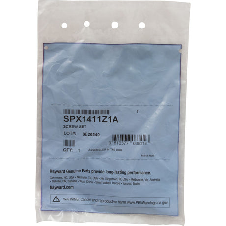 Screw Kit, Hayward, Inlet Fitting, Quantity 6 : SPX1411Z1A - Hayward - SPX1411Z1A - PartsForSpas.com