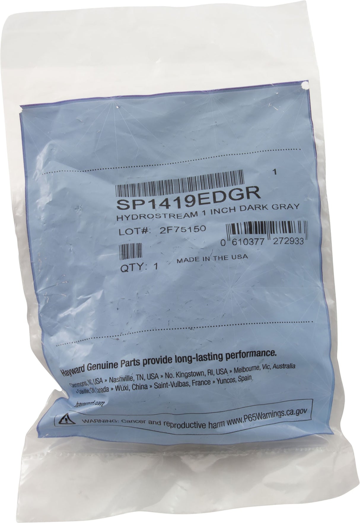 Directional Flow Inlet Ftg, Hayward Hydrosweep, 1", Dark Gry : SP1419EDGR