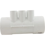 Manifold, 1/2" Slip, 6 Port, Flow Thru, 2" Slip x 2" Slip : 672-4110